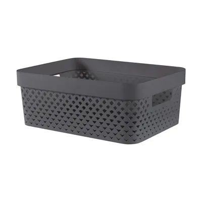 Cutie de depozitare gri închis din plastic 36x27x14 cm Pure – Curver