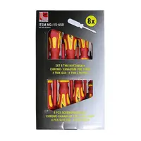 Set surubelnite nset 8 surubelnite (4drepte+4cruce) galben-rosu VDE 1000V