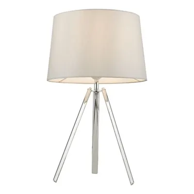 Veioza Griffith Table Lamp Polished Chrome With Grey Satin Shade