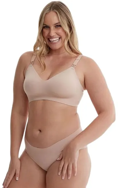 Sutien pentru gravide și alăptare Momcozy - YN21, mărimea XL, bej