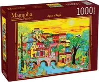 Puzzle Magnolia din 1000 piese - Case în pădure
