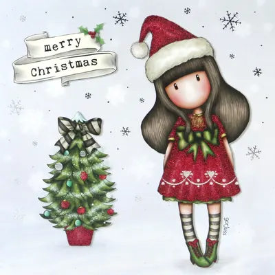 Felicitare de Crăciun Santoro Gorjuss - Santa Girl