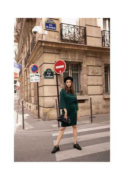 Rochie mini de dama Wangdak B234 verde inchis - Verde