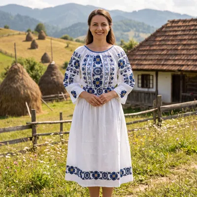 Rochie Traditionala Lorelei cu cordon 2