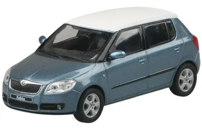 Model de colecție Abrex Modern: Mașini - Skoda Fabia II - Satin Gray Met. with White Roof
