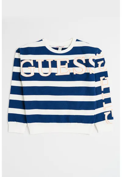 Bluza de trening din bumbac cu dungi - Alb/Bleumarin