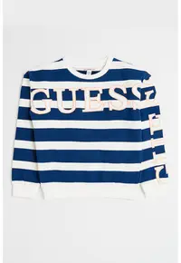 Bluza de trening din bumbac cu dungi - Alb/Bleumarin