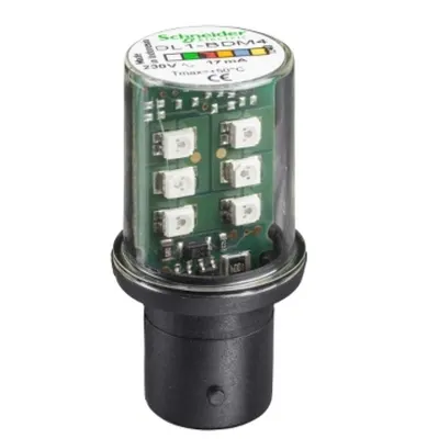 bec Led Protejat cu baza Ba15D, Continuu, Rosu, 230 V