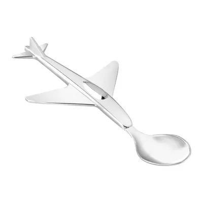 Lingură pentru copii argintie din oțel inoxidabil Plane – Zilverstad