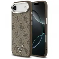 Husa MagSafe pentru Apple iPhone 17 Air, Guess, 4G Triangle Logo, Maro Argintie