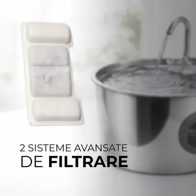 PETSON Filtre de schimb Petson AquaPet Steel sistem de filtrare în 4 straturi, filtre fântână câini și pisici, 1buc