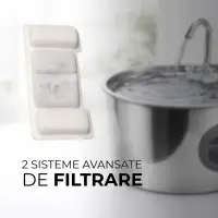 PETSON Filtre de schimb Petson AquaPet Steel sistem de filtrare în 4 straturi, filtre fântână câini și pisici, 1buc