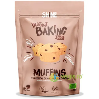 Amestec Instant pentru Muffins cu Banane si Bucati de Ciocolata fara Gluten Ecologic/Bio 350g