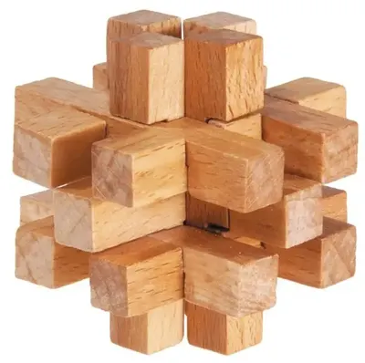 Puzzle logic 3D din lemn Fridolin - Patru până la cinci