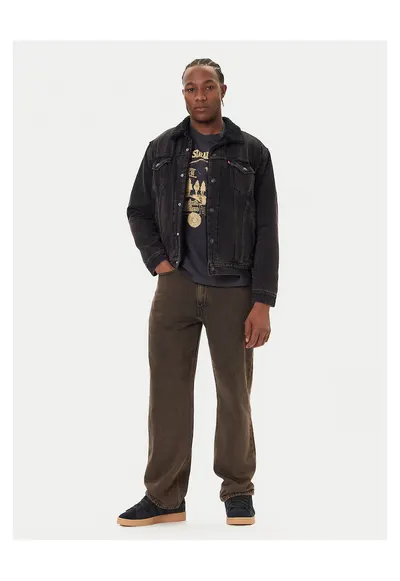Geaca de blugi barbati negru - denim