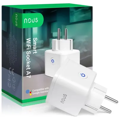 Priza inteligenta Nous A7, Wi-Fi, 16 A/3680W, protectie supratensiune, control vocal, Google Assistant, amazon alexa 5907772033463