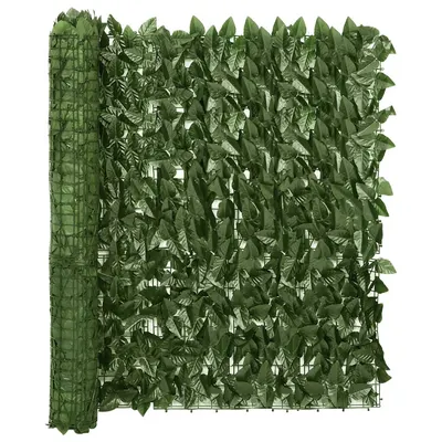 Gossi paravan de balcon, frunze verde inchis, 600x100 cm