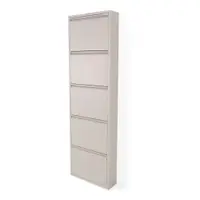 Pantofar taupe cu deschidere înclinată din metal 50x169x15 cm Billy – Spinder Design