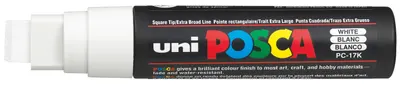 Marker permanent Uniball Posca pe baza de apa – Alb, 15.0 mm