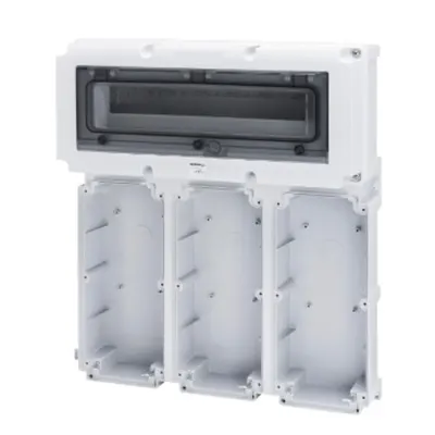 Modular Base With Panel With Window and En50022 Rail - 3 Socket Outlet 16/32a / Selv - 18 Mod.en50022 - Ip66