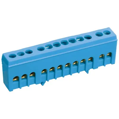 Neutral bus bar in body-Izolator onto a DIN-rail SHNI-6x9-8-k-S