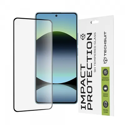 Folie de protectie Ecran Techsuit pentru Xiaomi Redmi Note 14S, Sticla Securizata, Full Glue, 111D, Neagra