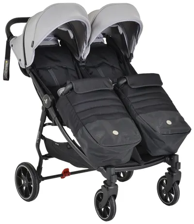 Carucior pentru copii pentru gemeni Cangaroo - 2Gether, Ultimate-Grey