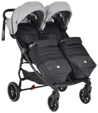 Carucior pentru copii pentru gemeni Cangaroo - 2Gether, Ultimate-Grey