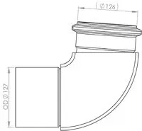 Racord evacuare (diametru:126mm 127mm, lungime:265mm) potrivit VOLVO