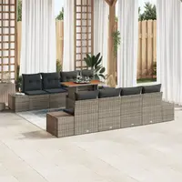 Gossi set de canapea de gradina cu 7 piese si perne gri ratan poli