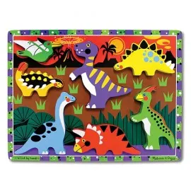 Melissa&Doug - Puzzle lemn in relief Dinozauri