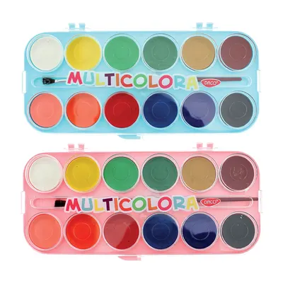 Acuarele pastila, 12culori/set, multicolora, Daco