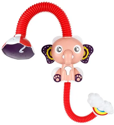 Jucărie de baie Raya Toys – Elefant cu duș pulverizator, roz