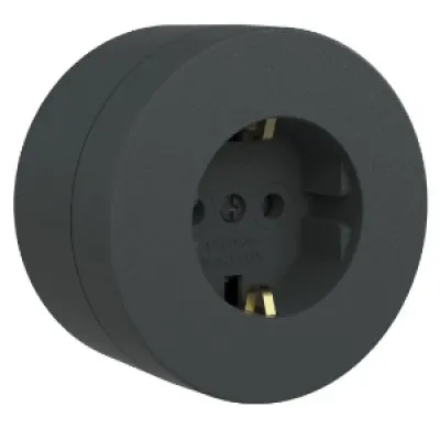 Priza Schuko PT xOne Ovivo OV00948, 16A, 250V, IP20, antracit