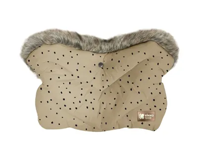 Manusa de lux pentru manerul caruciorului KikkaBoo Fur Dots Bej
