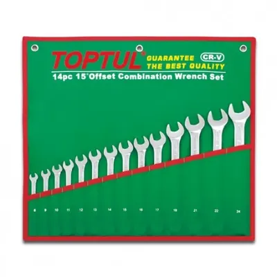 Set 14 chei combinate fixe inelare cotite 8-24mm, Toptul