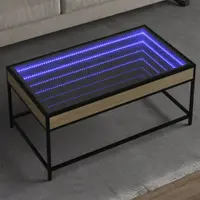 Gossi masuta de cafea cu led infinity, stejar sonoma, 90x50x41 cm