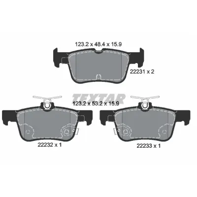 Set placute frana, frana disc TEXTAR 2223101