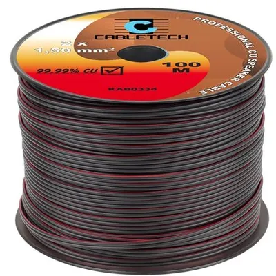 Cablu pentru difuzor, cupru, rosu/negru 2 x 1.5 mm2 rola 100m KAB0334