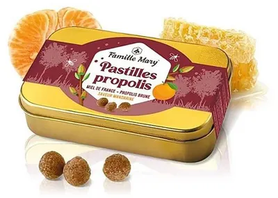Pastile cu propolis și aromă de mandarină, 60 g, Famille Mary