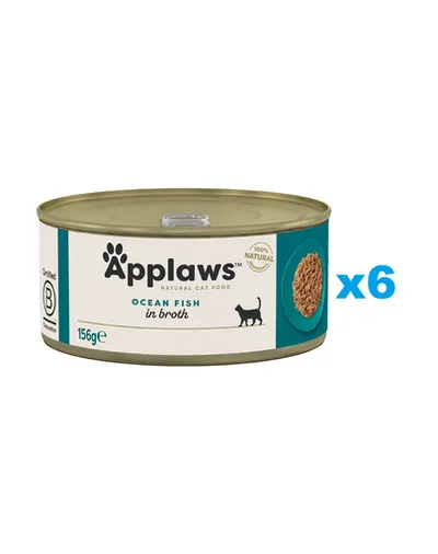 APPLAWS Cat Adult Ocean Fish in Broth peste oceanic in supa 6x156 g hrana pisici