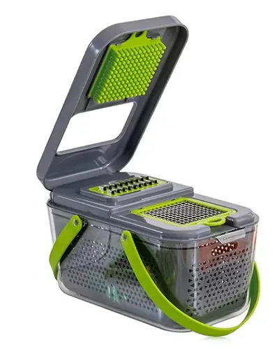 Razatoare multifunctionala pentru fructe si legume 22 piese lame din otel inoxidabil gri / verde