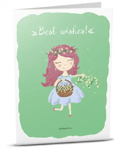 Felicitare iGreet - Fata cu flori