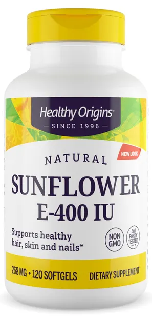 Sunflower Vitamin E, 400 UI, 120 capsule, Healthy Origins