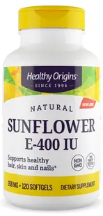 Sunflower Vitamin E, 400 UI, 120 capsule, Healthy Origins