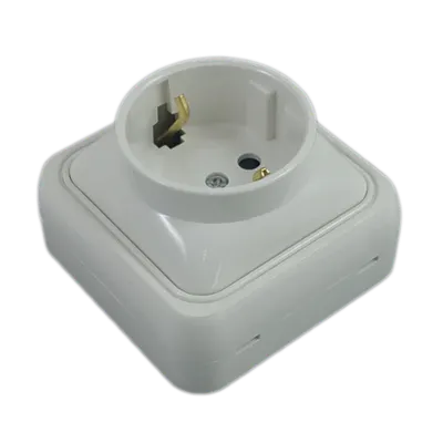 Priza Simpla Mini Alba - montaj aparent