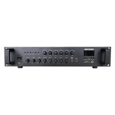 Amplificator Analog, 240W, 6 zone, 2xAUX, EMC IN, 2xMic, Bluetooth, USB, SD Card, MP3 - HIKVISION DS-QAE0A240G1-VB6