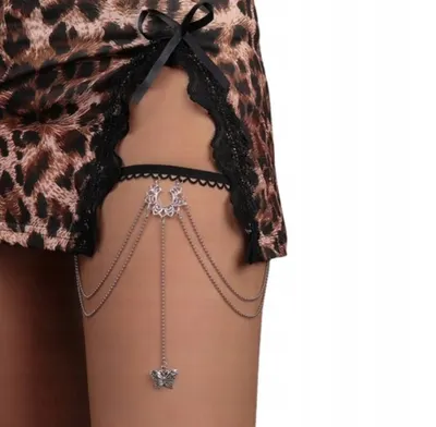 Body Chain pentru Picior, Bijuterie Fashion, Model Fluture, Lanțuri Multiple, Argintiu Engros