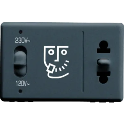 Shaver Priza For Hotel System - European/american Standard - Indicator Light For the Selected Voltage -230v 50/60hz - 3 Modules - System Black