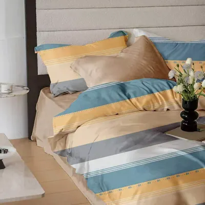 Lenjerie de pat finet 6 piese, cearceaf pat cu elastic, cearceaf pilota 200x230, 2 fete perna 50x70, 2 fete perna 70x70, Extra, Golden Coast, 54